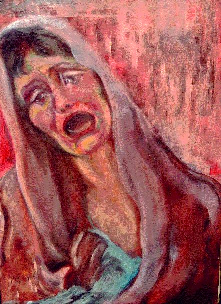 Il dolore delle donne algerine - 1997 - olio su tela 70x50 cm