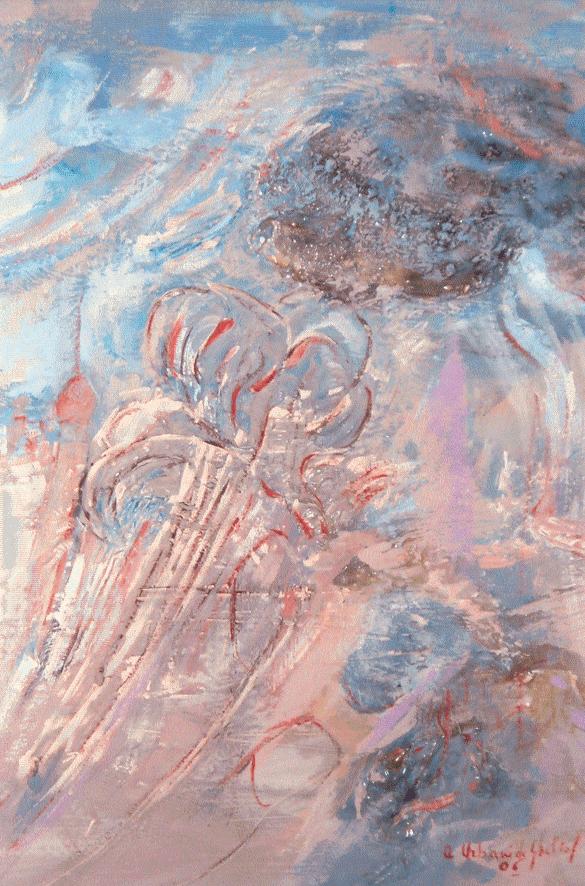 Quasi temporale - 2006 - tecnica mista su tela trattata 55x60 cm